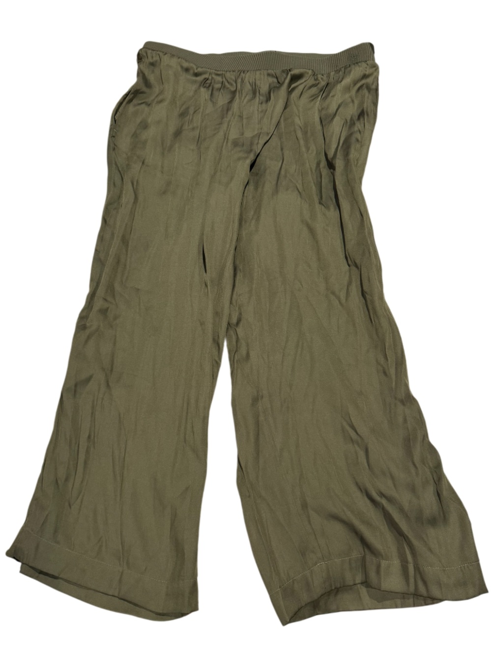 T Tahari Olive Green Wide-Leg Pull-On Pants